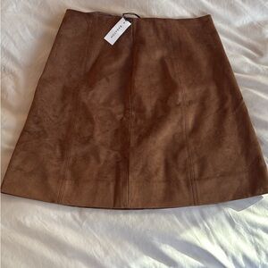 NWT Aritzia Babaton Brown Suede Skirt